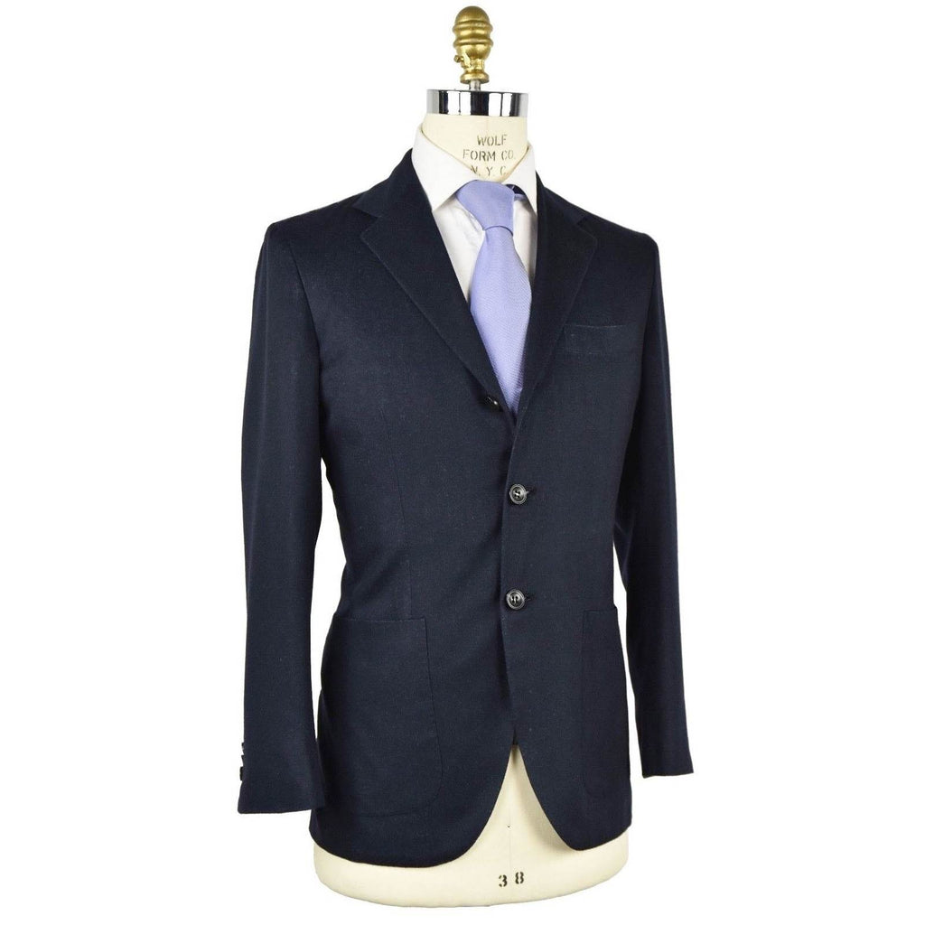 Kiton KITON Blue Vicuna Perù Silk Blazer Blue 001