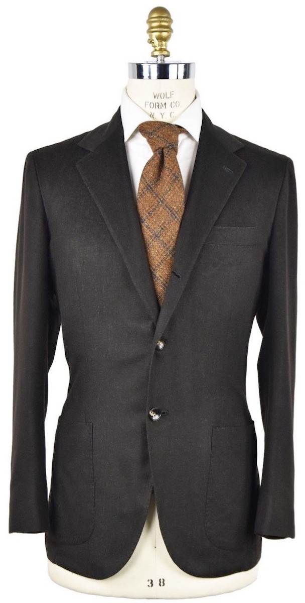 Kiton KITON Brown Vicuna Perù Silk Blazer Brown 000