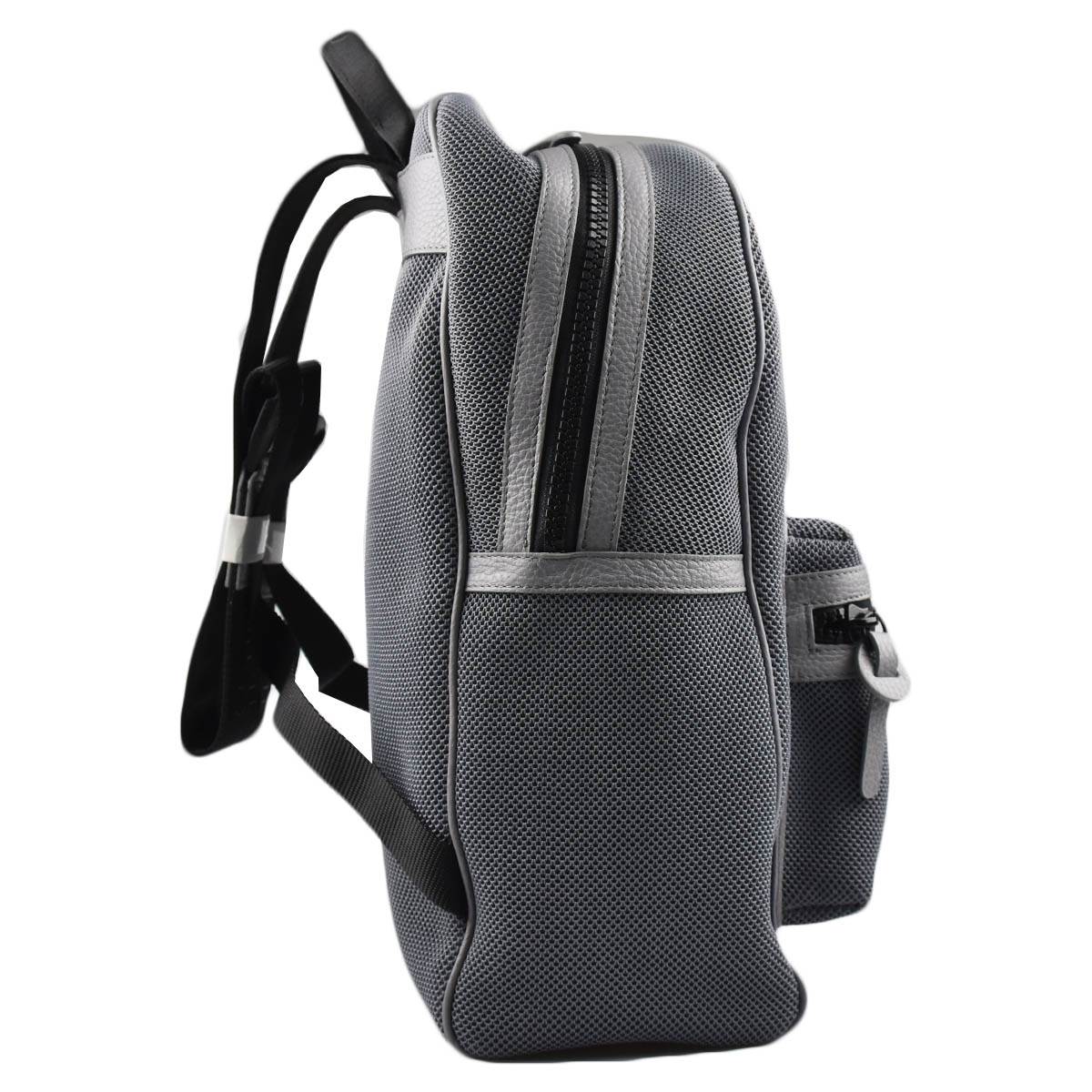 KITON Gray Cotton Ea Leather Backpack