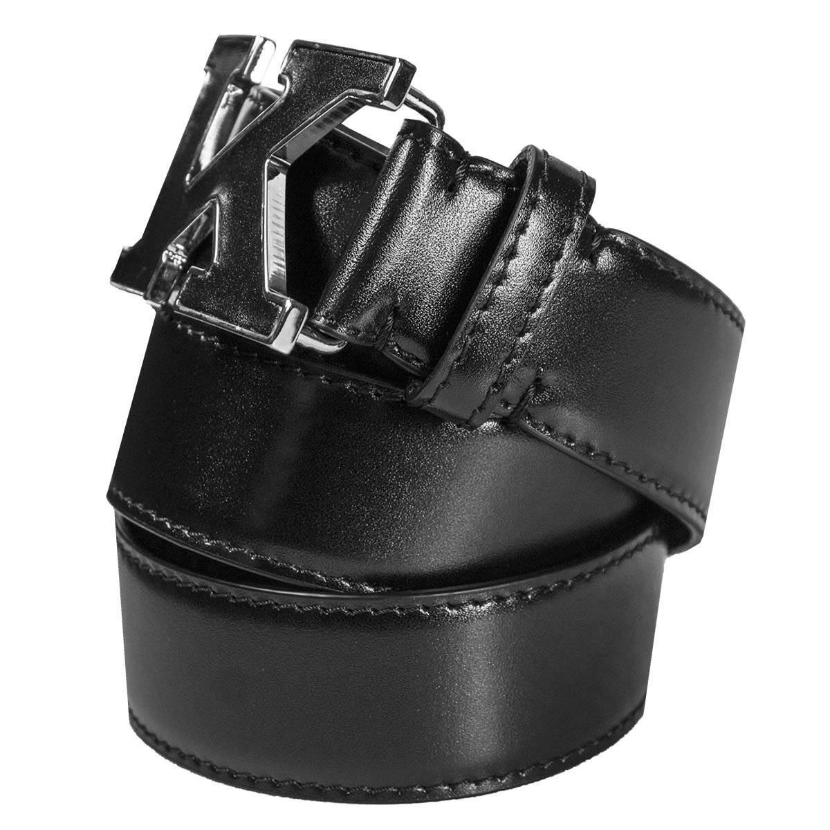 Kiton KITON Black Leather Belt Black 001