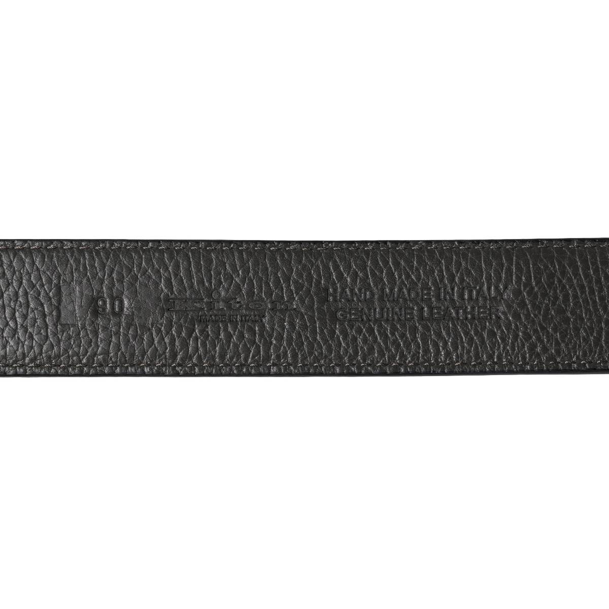 KITON Black Leather Belt