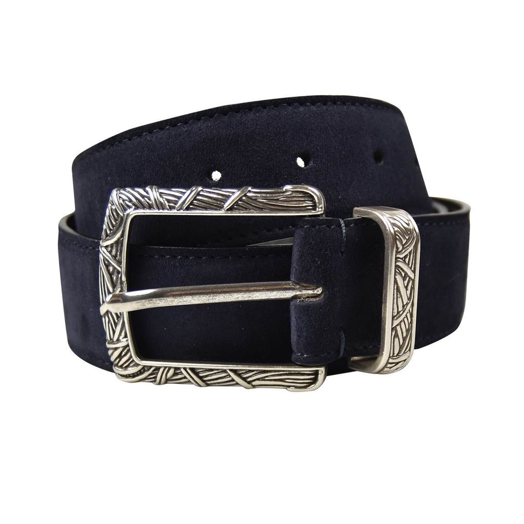 Kiton KITON Blue Leather Calfskin Belt Blue 000