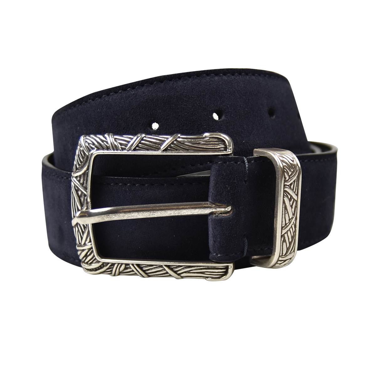 Kiton KITON Blue Leather Calfskin Belt Blue 000