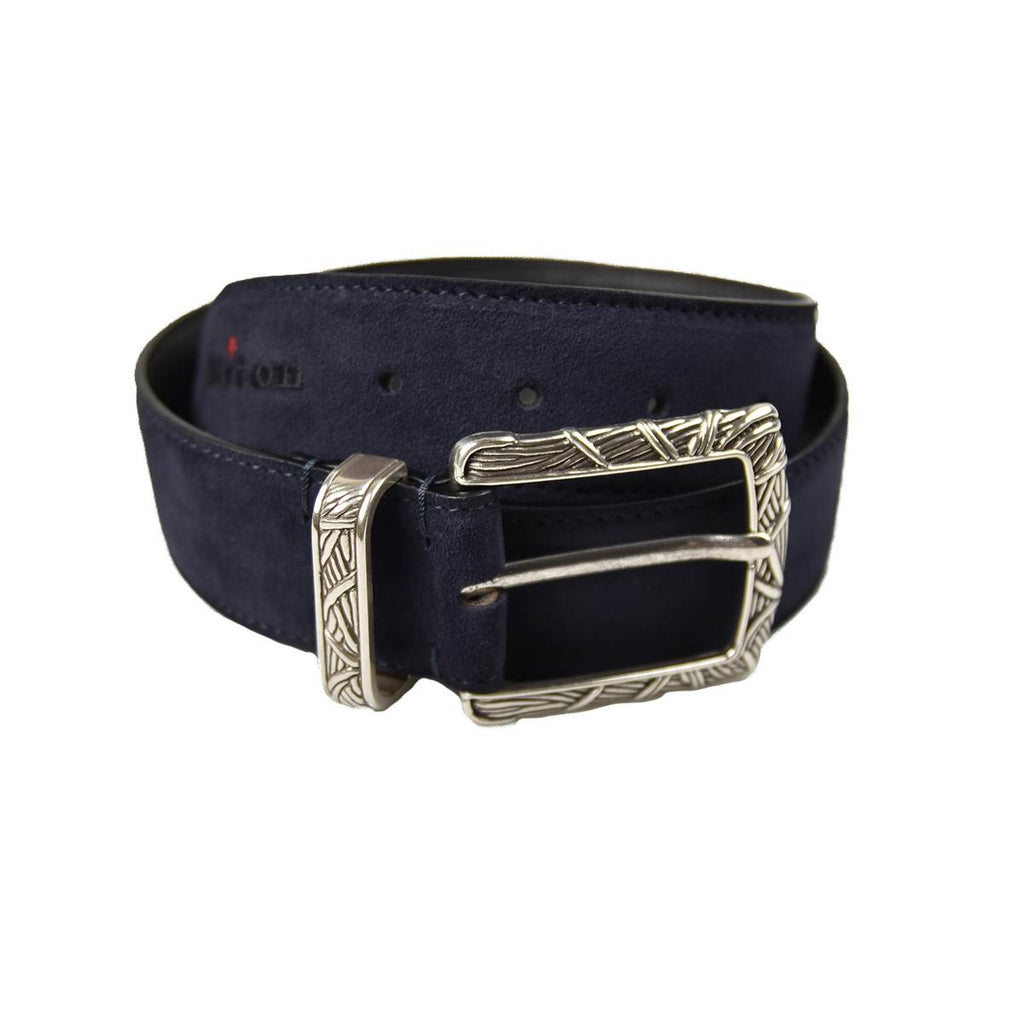 KITON Blue Leather Calfskin Belt