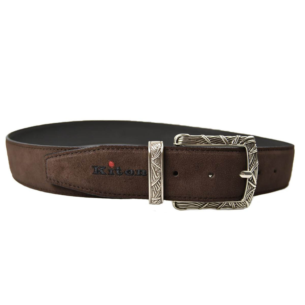 KITON Brown Leather Calfskin Belt