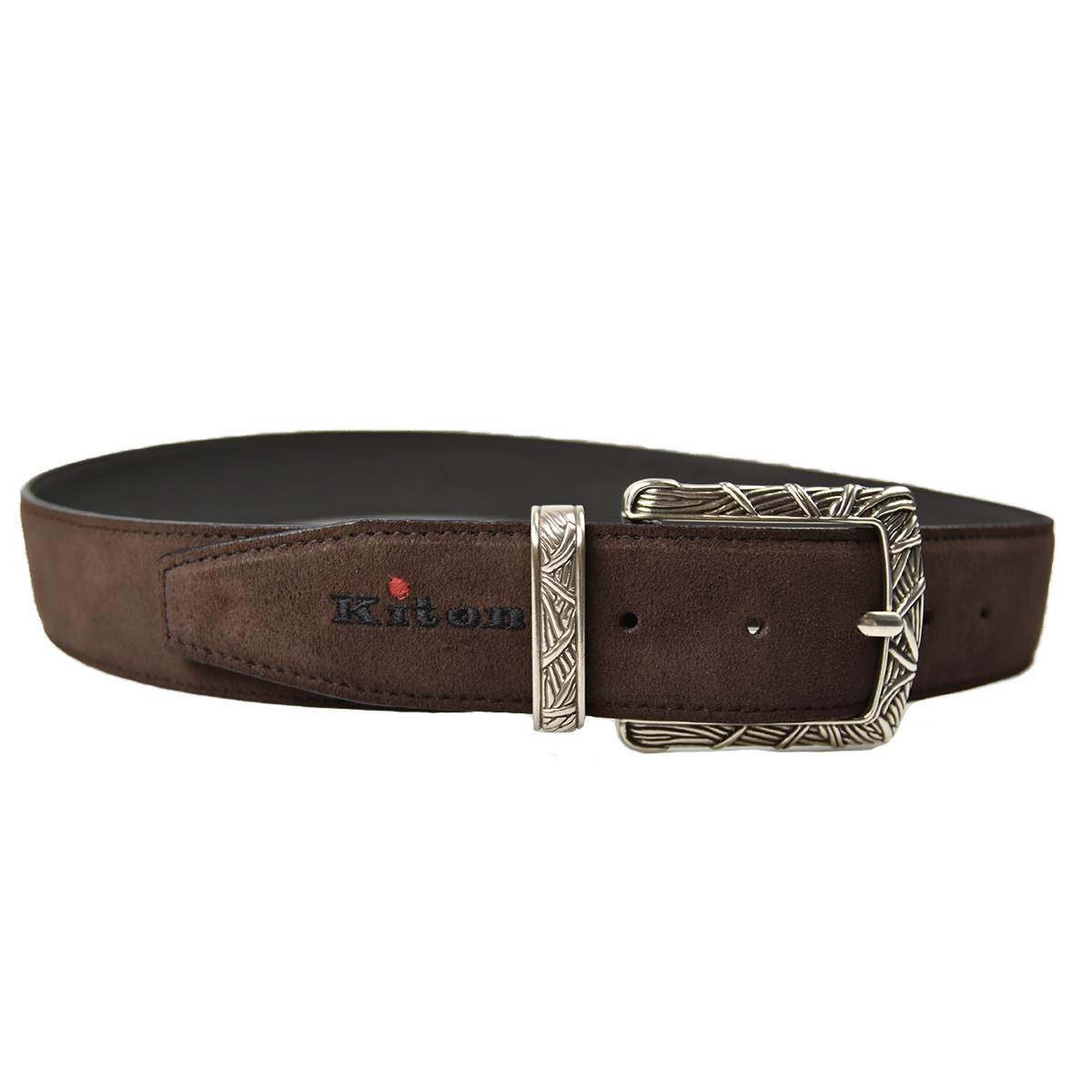 KITON Brown Leather Calfskin Belt