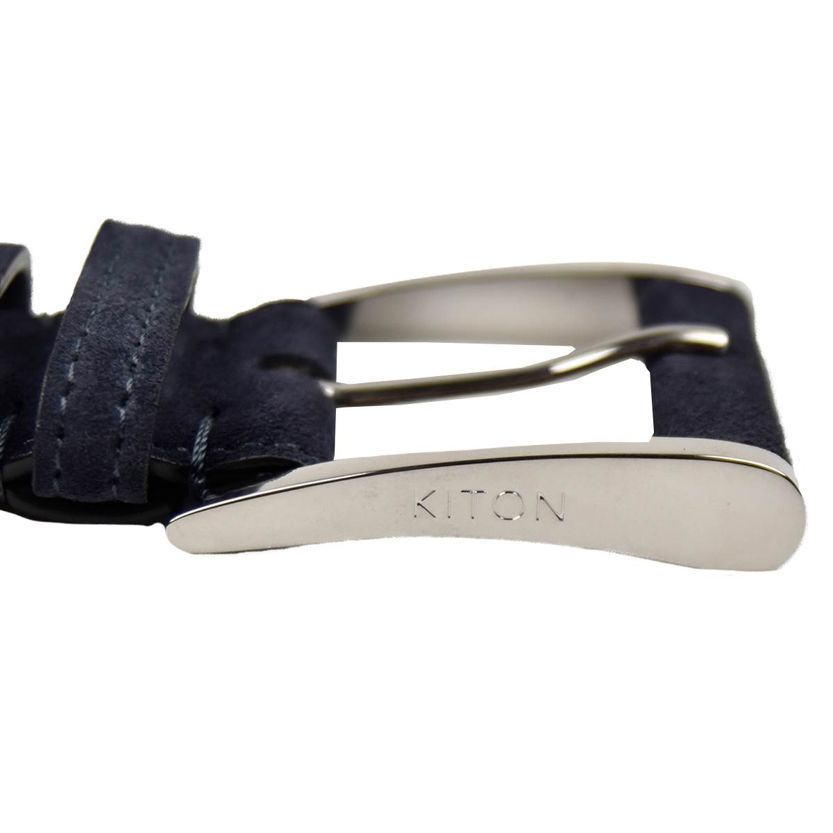 KITON Blue Leather Calfskin Belt