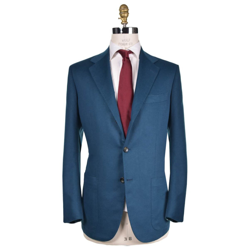 Kiton KITON Green Blue Vicuna Silk Blazer Green/Blue 000