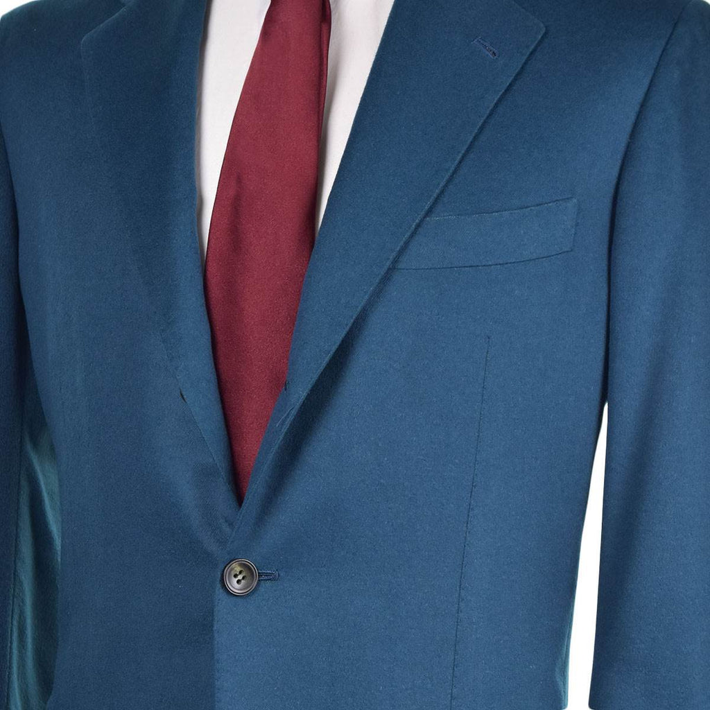 KITON Green Blue Vicuna Silk Blazer