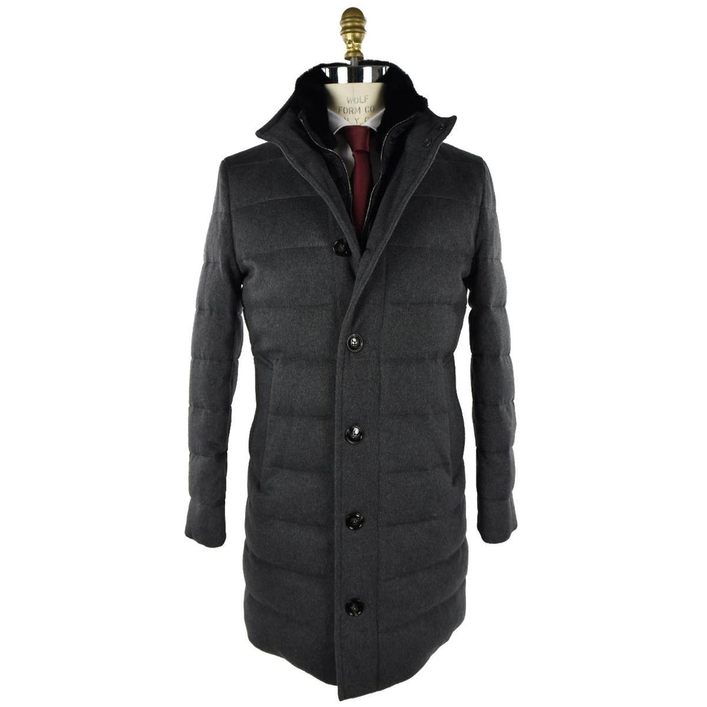 Kiton KITON Grey Virgin Wool Cashmere Overcoat Gray 000