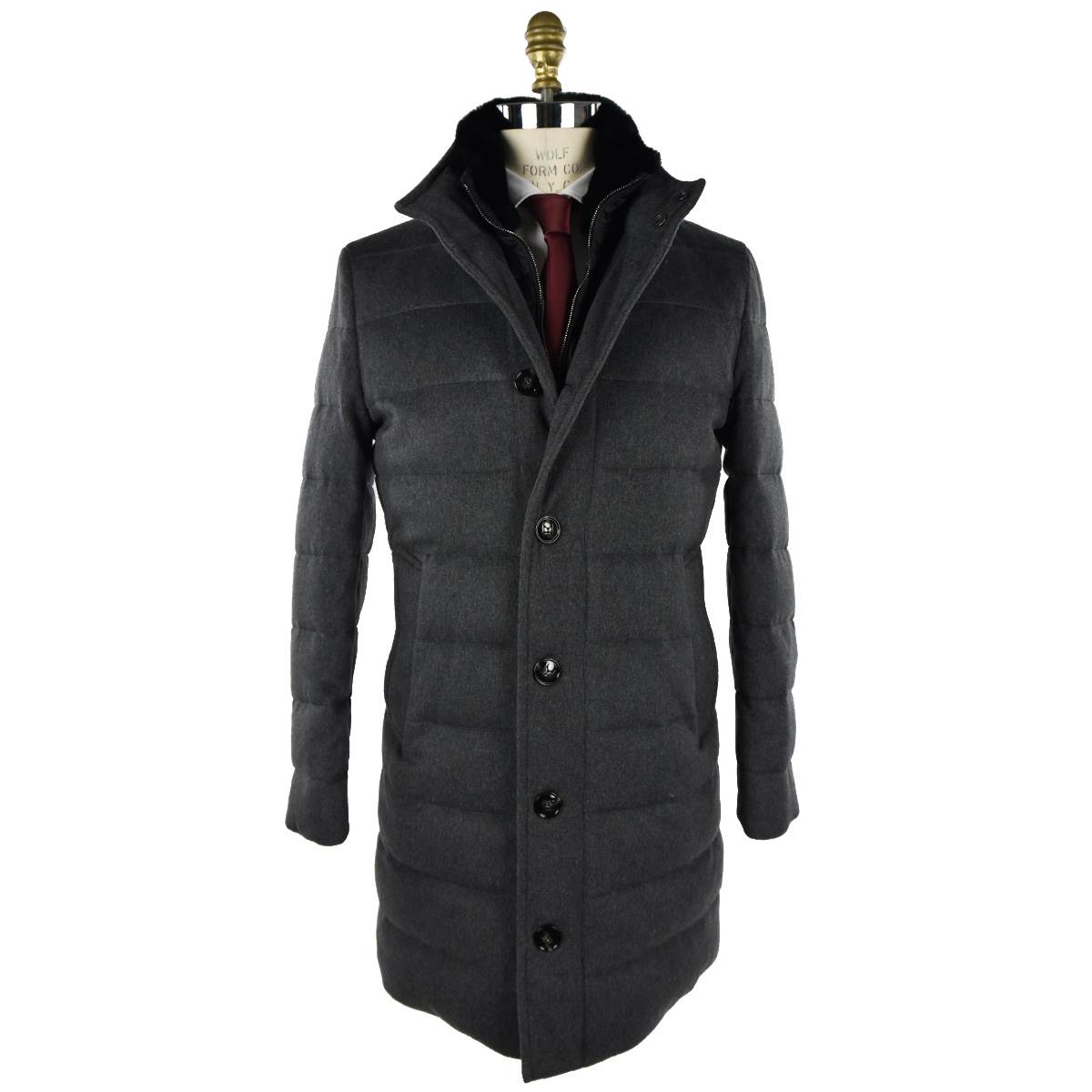 Kiton KITON Grey Virgin Wool Cashmere Overcoat Gray 000