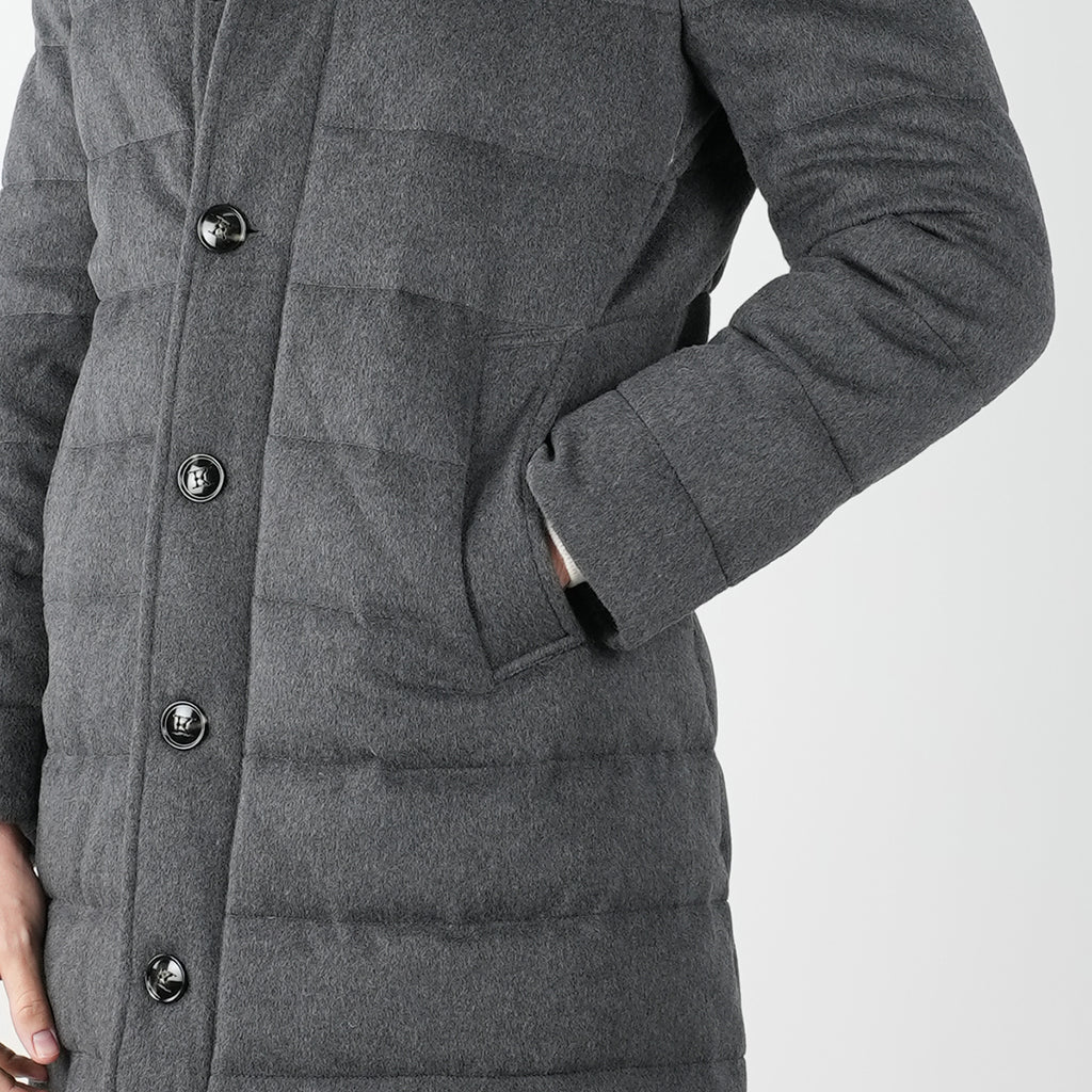 KITON Grey Virgin Wool Cashmere Overcoat