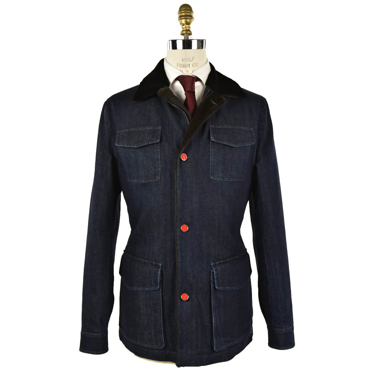 Kiton KITON Blue Cotton Ea Overcoat Blue 000