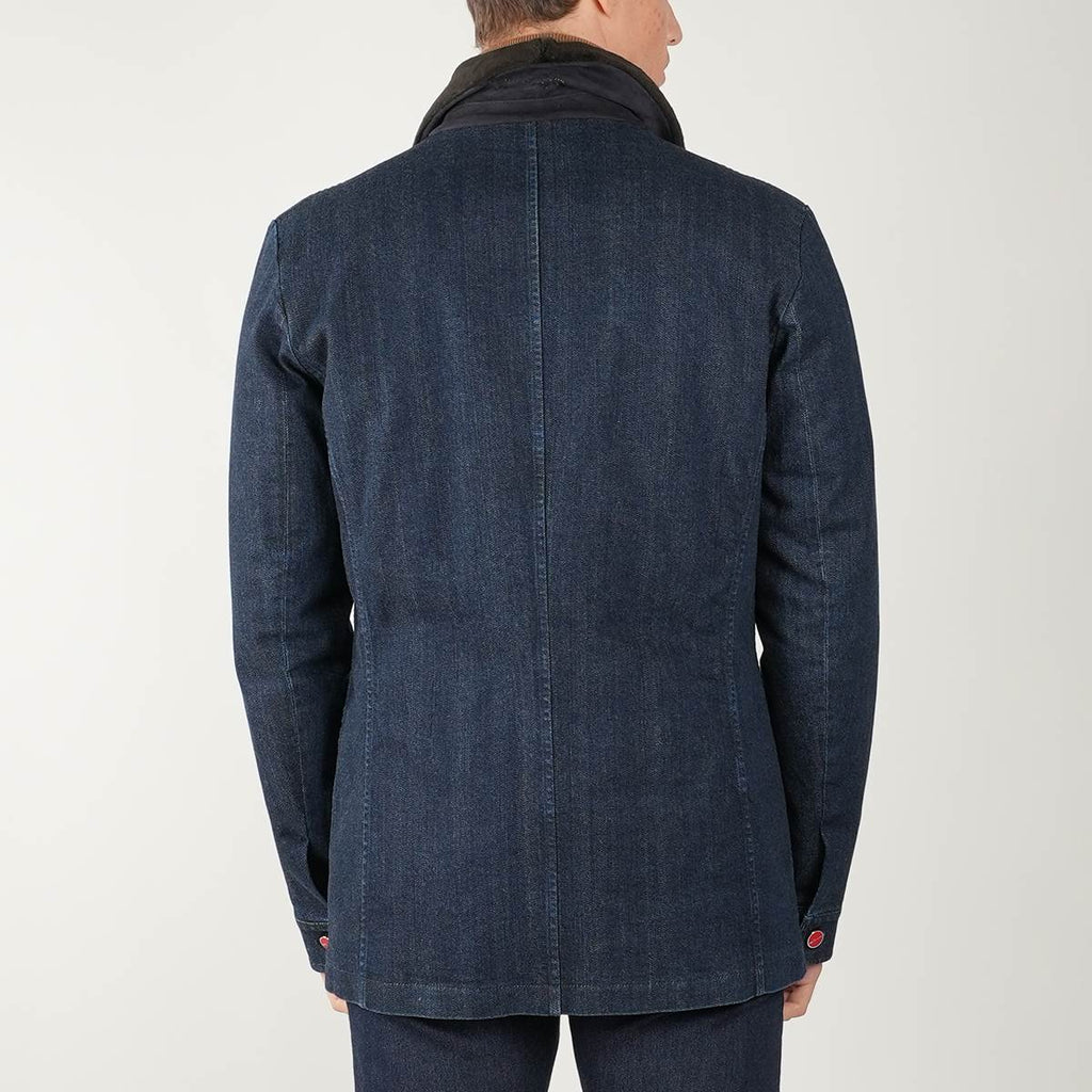 KITON Blue Cotton Ea Overcoat