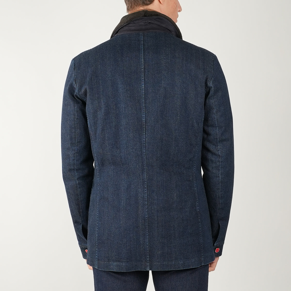 KITON Blue Cotton Ea Overcoat