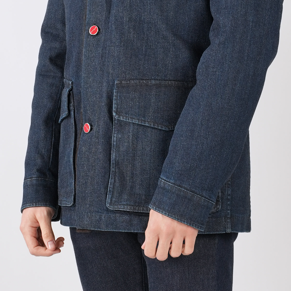 KITON Blue Cotton Ea Overcoat