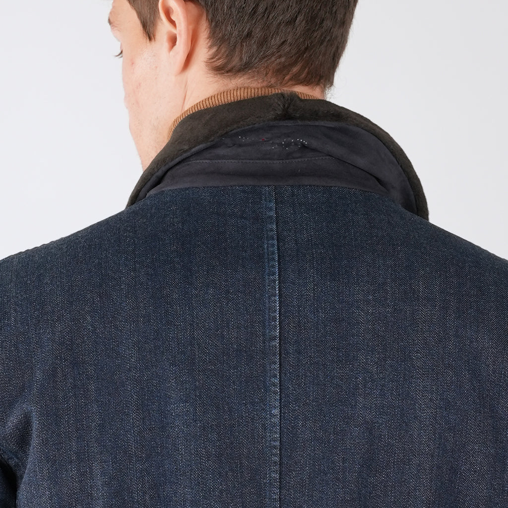 KITON Blue Cotton Ea Overcoat
