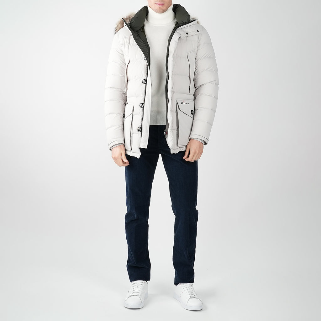 KITON Gray Pa Ea Fur Coat