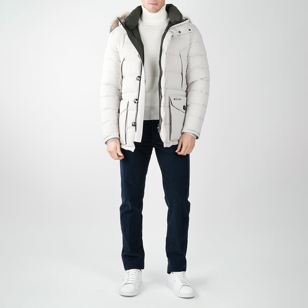 KITON Gray Pa Ea Fur Coat