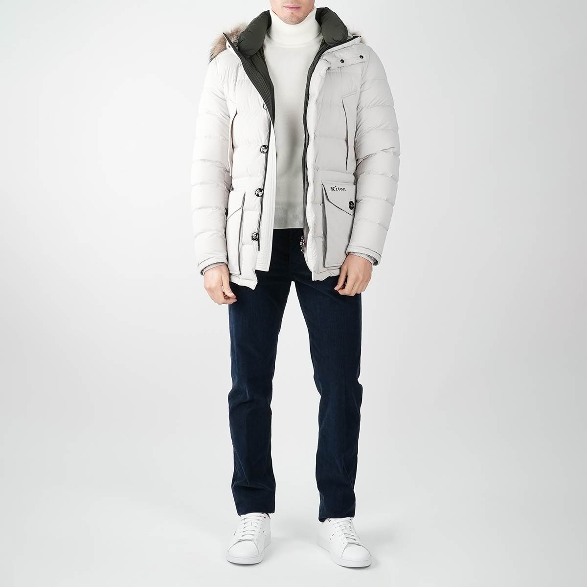 Kiton KITON Gray Pa Ea Fur Coat Gray 001