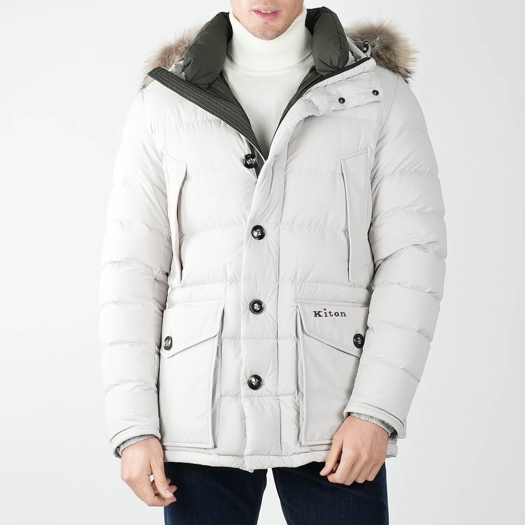 KITON Gray Pa Ea Fur Coat