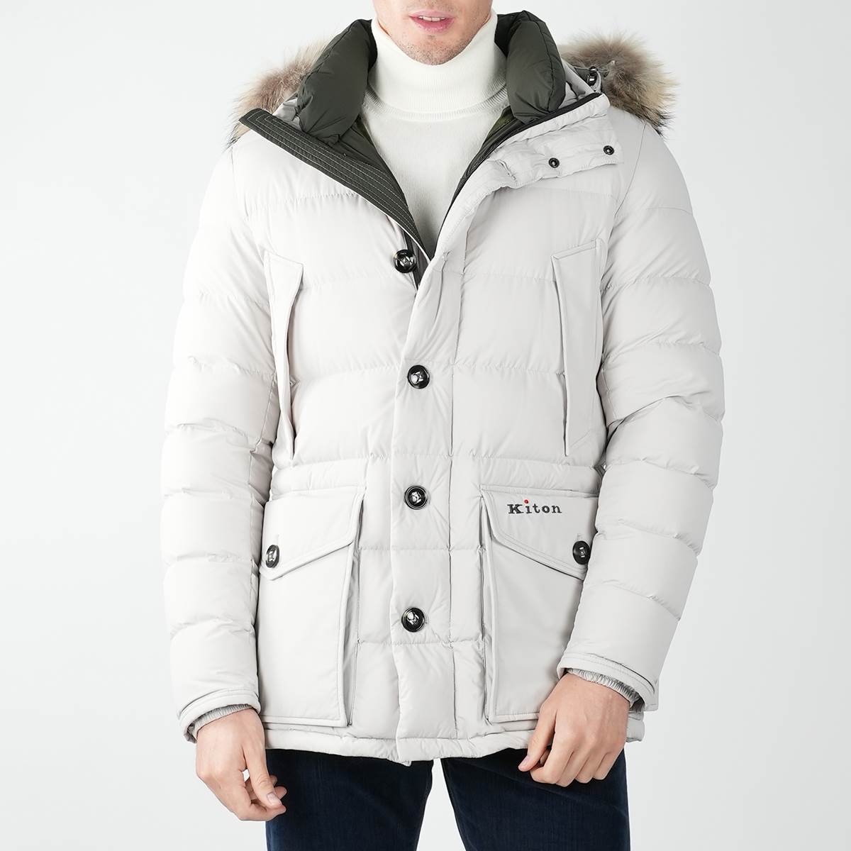 KITON Gray Pa Ea Fur Coat