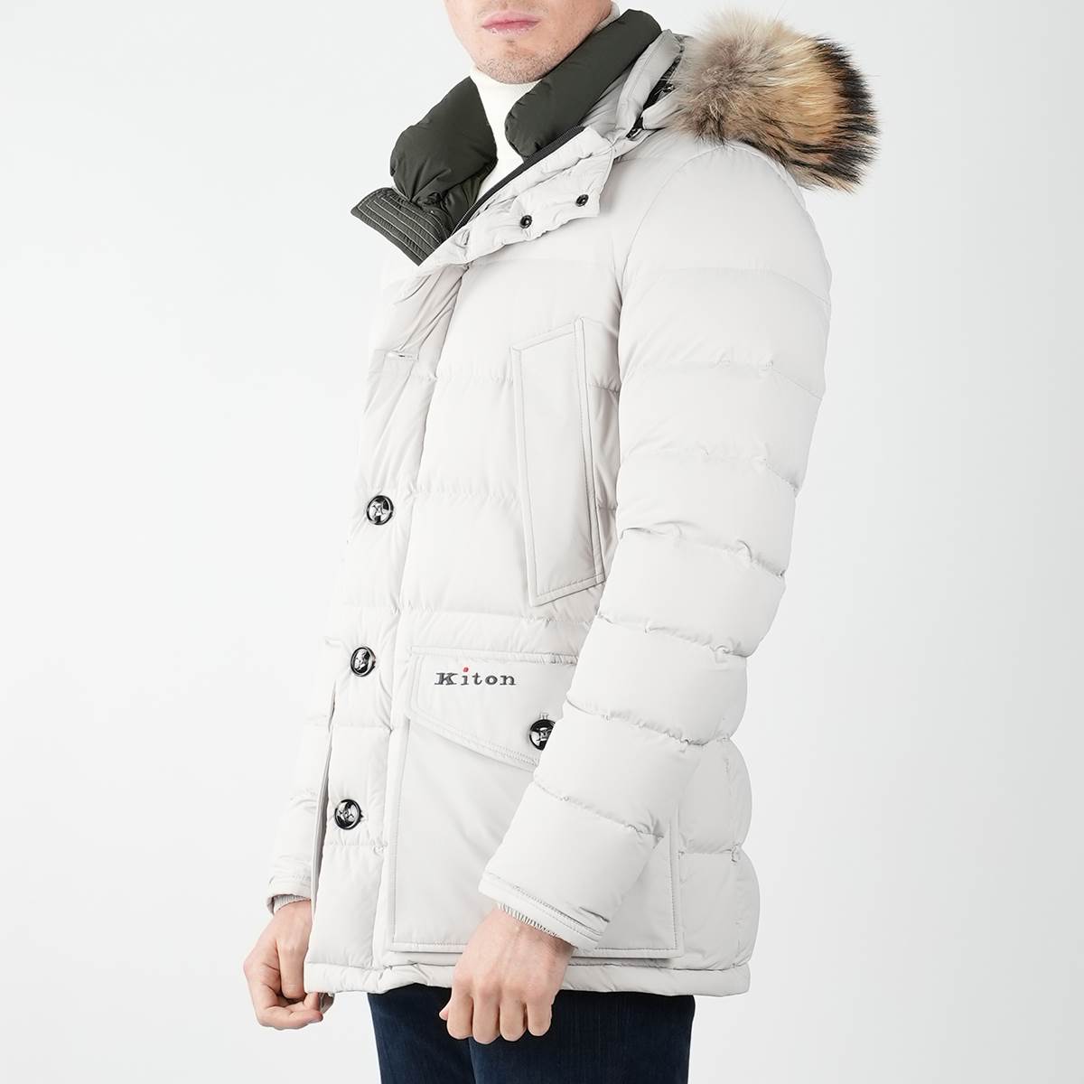 KITON Gray Pa Ea Fur Coat