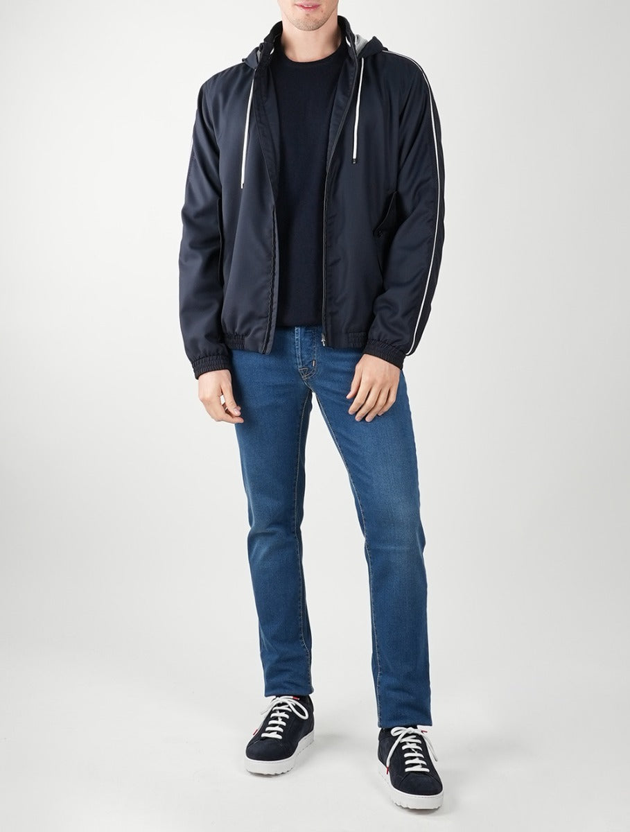 KITON Blue Virgin Wool Pa Coat