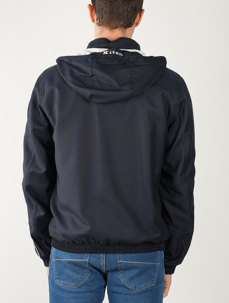 KITON Blue Virgin Wool Pa Coat