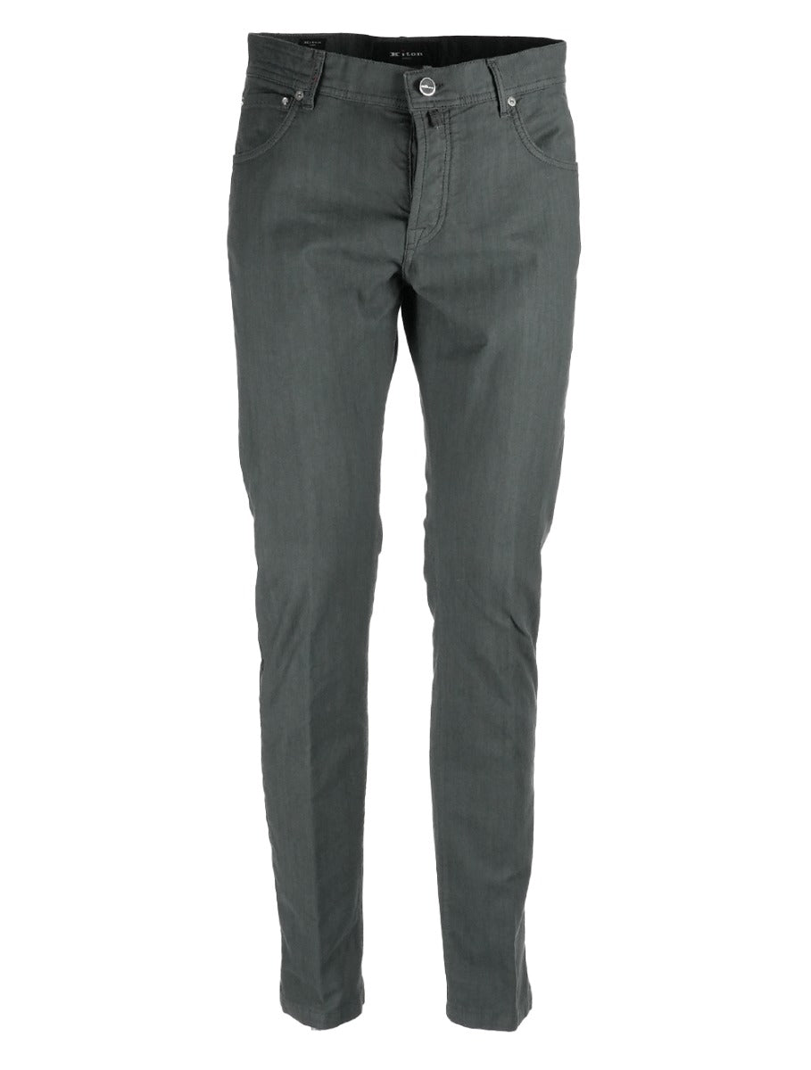 Kiton Gray Cotton Ea Jeans