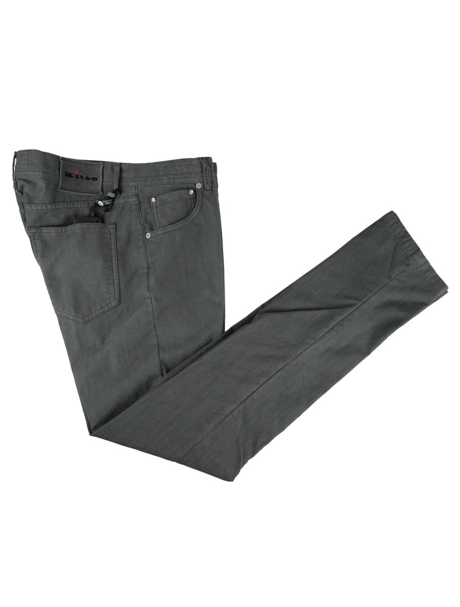 Kiton Gray Cotton Ea Jeans