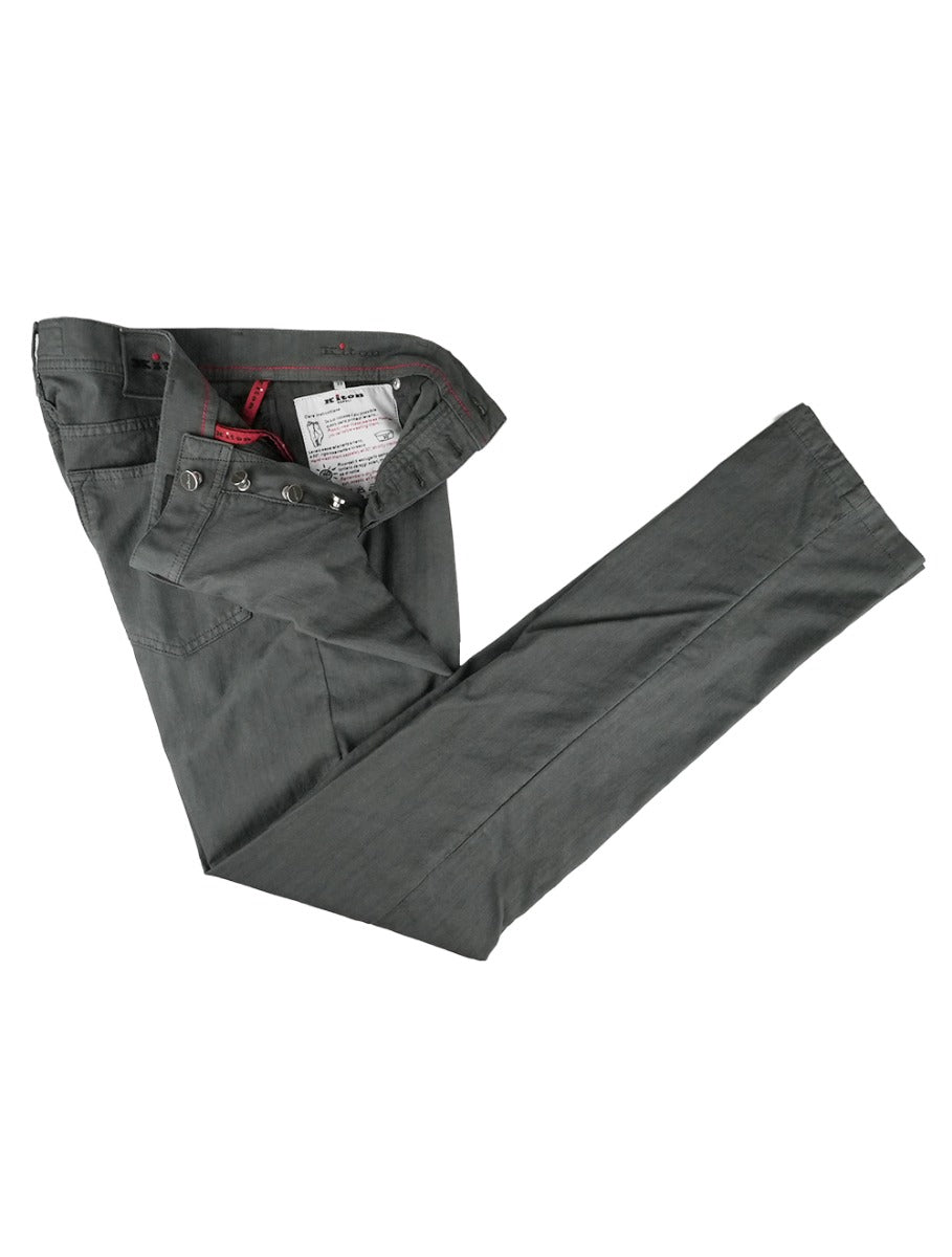 Kiton Gray Cotton Ea Jeans
