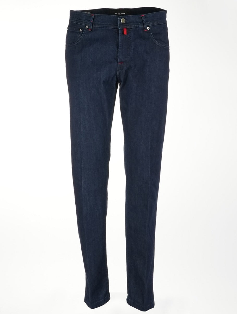 Kiton Blue Cotton Jeans
