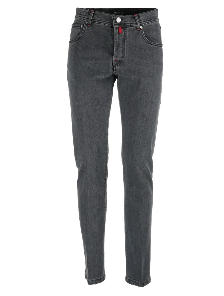 Kiton Gray Cotton Jeans