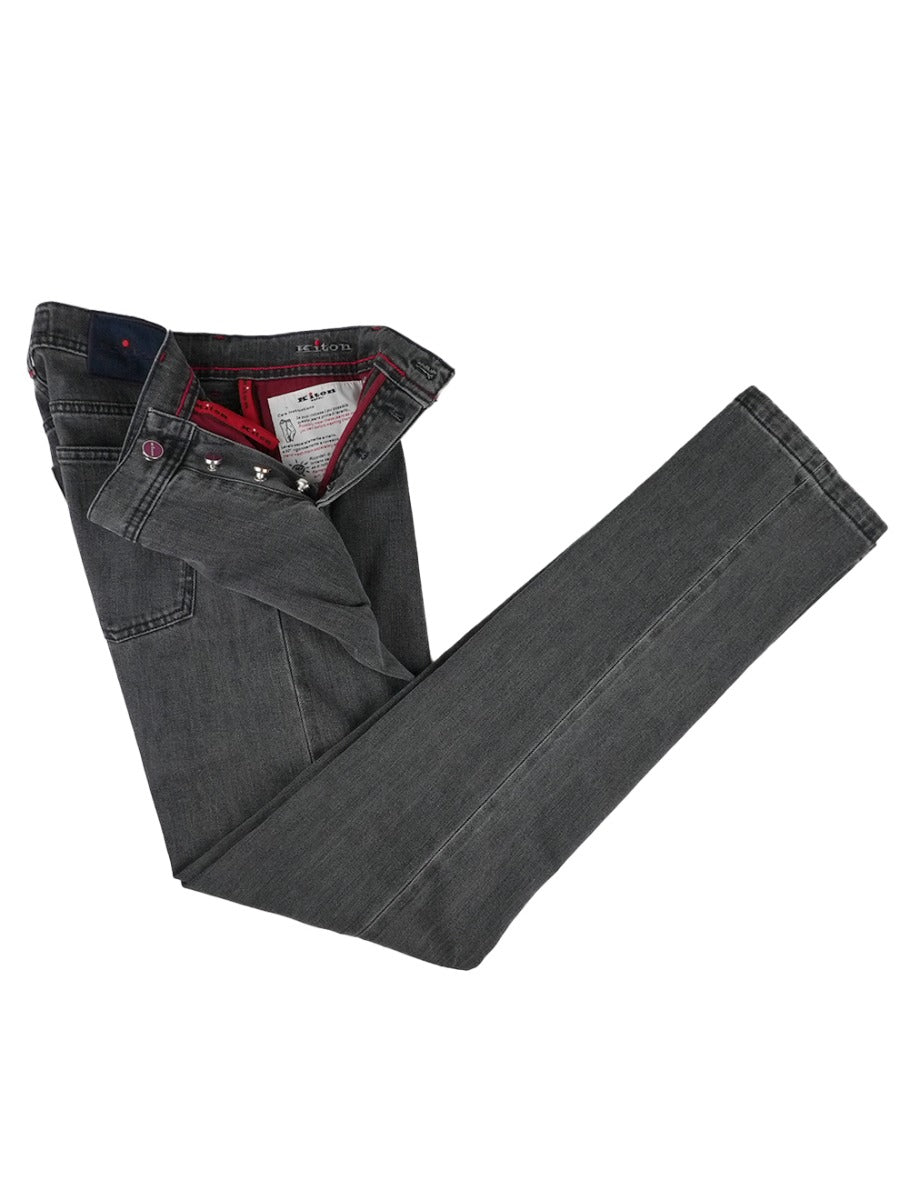 Kiton Gray Cotton Jeans
