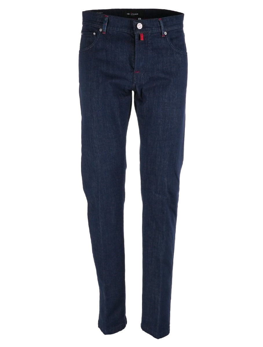Kiton Blue Cotton Jeans