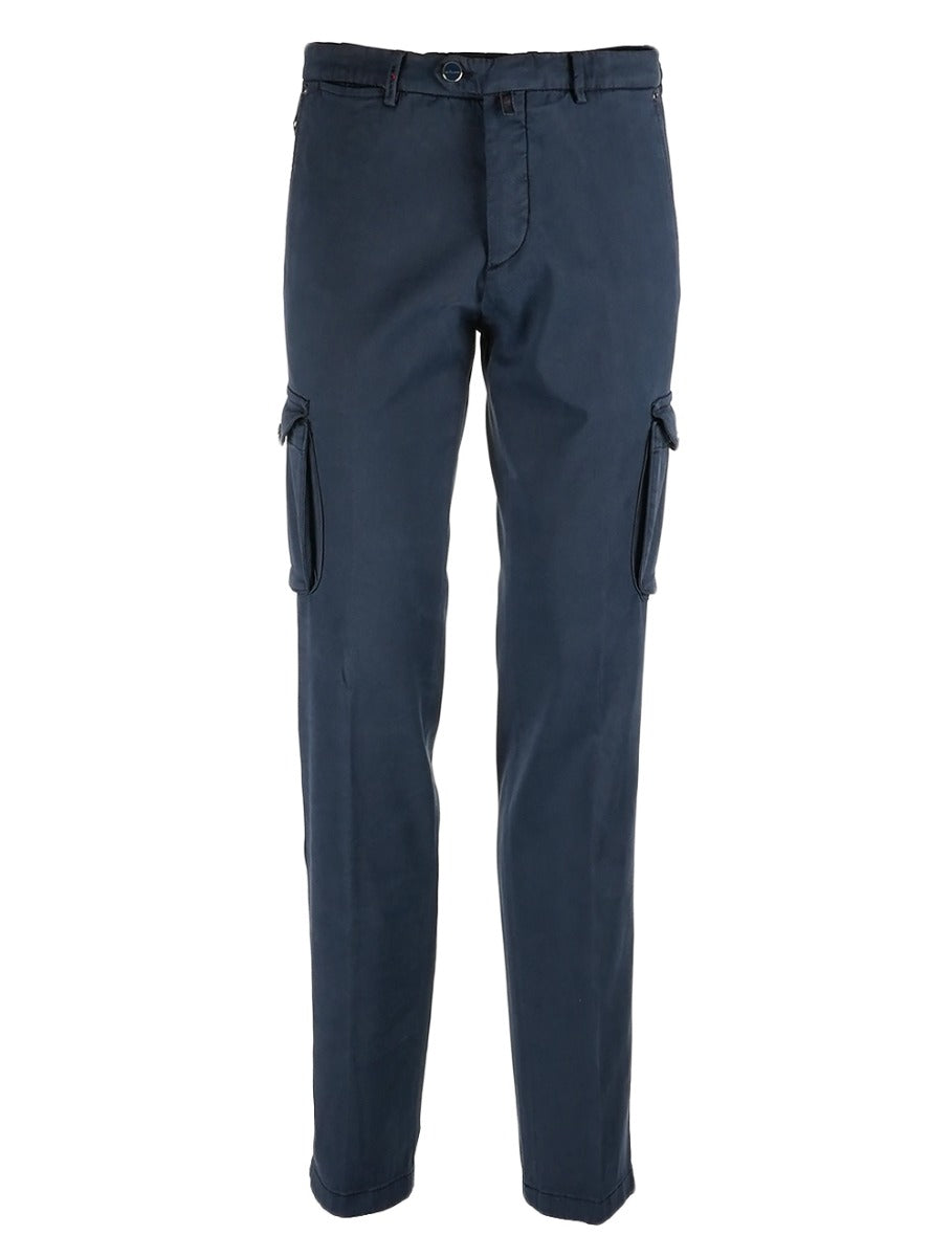 Kiton Blue Lycra Cotton Ea Cargo Pants