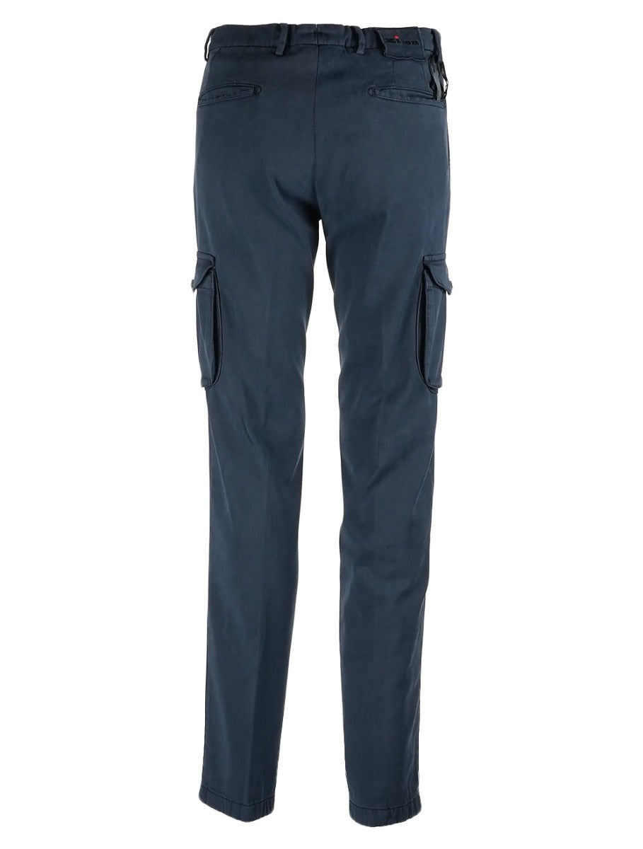 Kiton Blue Lycra Cotton Ea Cargo Pants