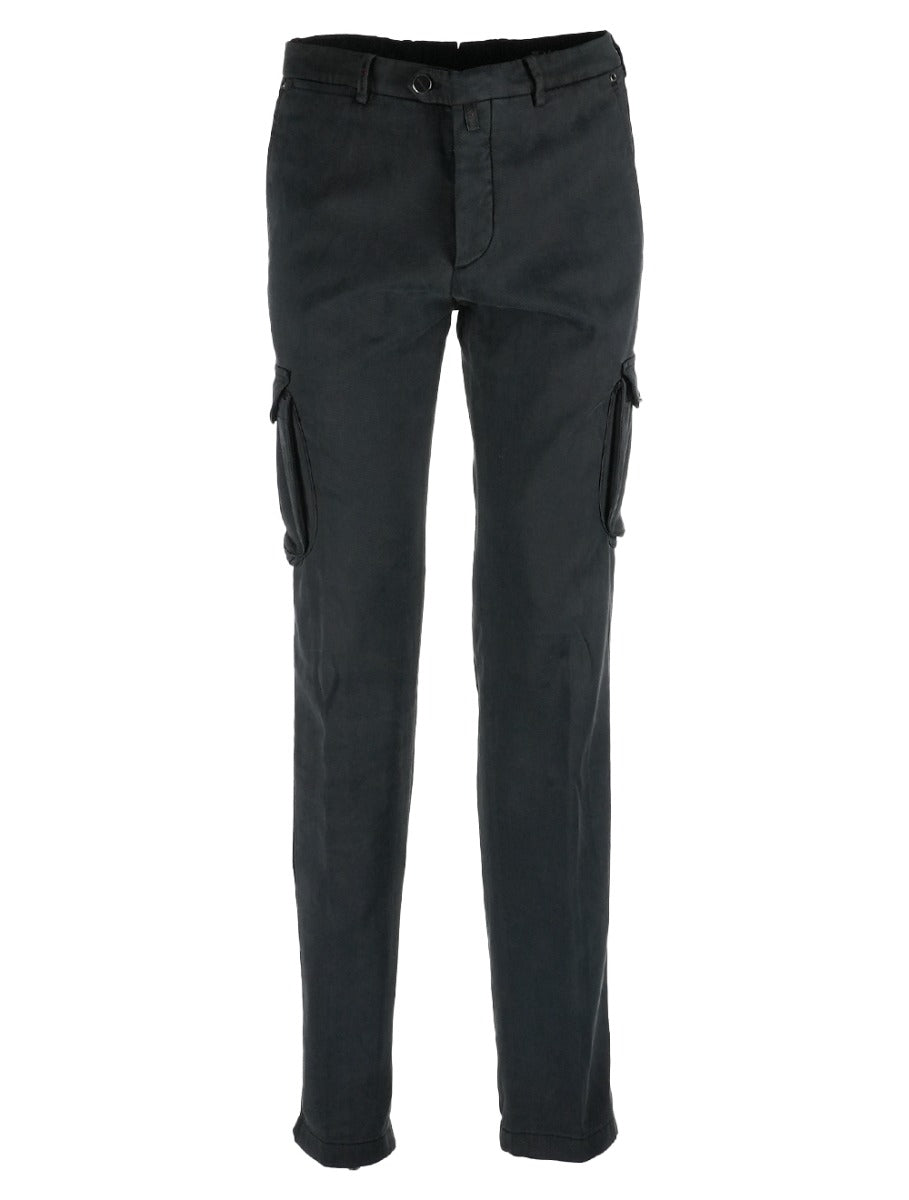 Kiton Black Lycra Cotton Ea Cargo Pants