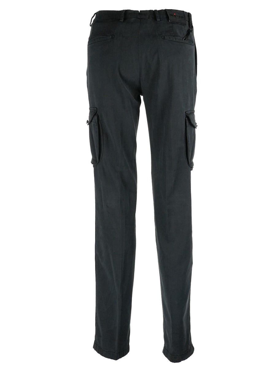 Kiton Black Lycra Cotton Ea Cargo Pants
