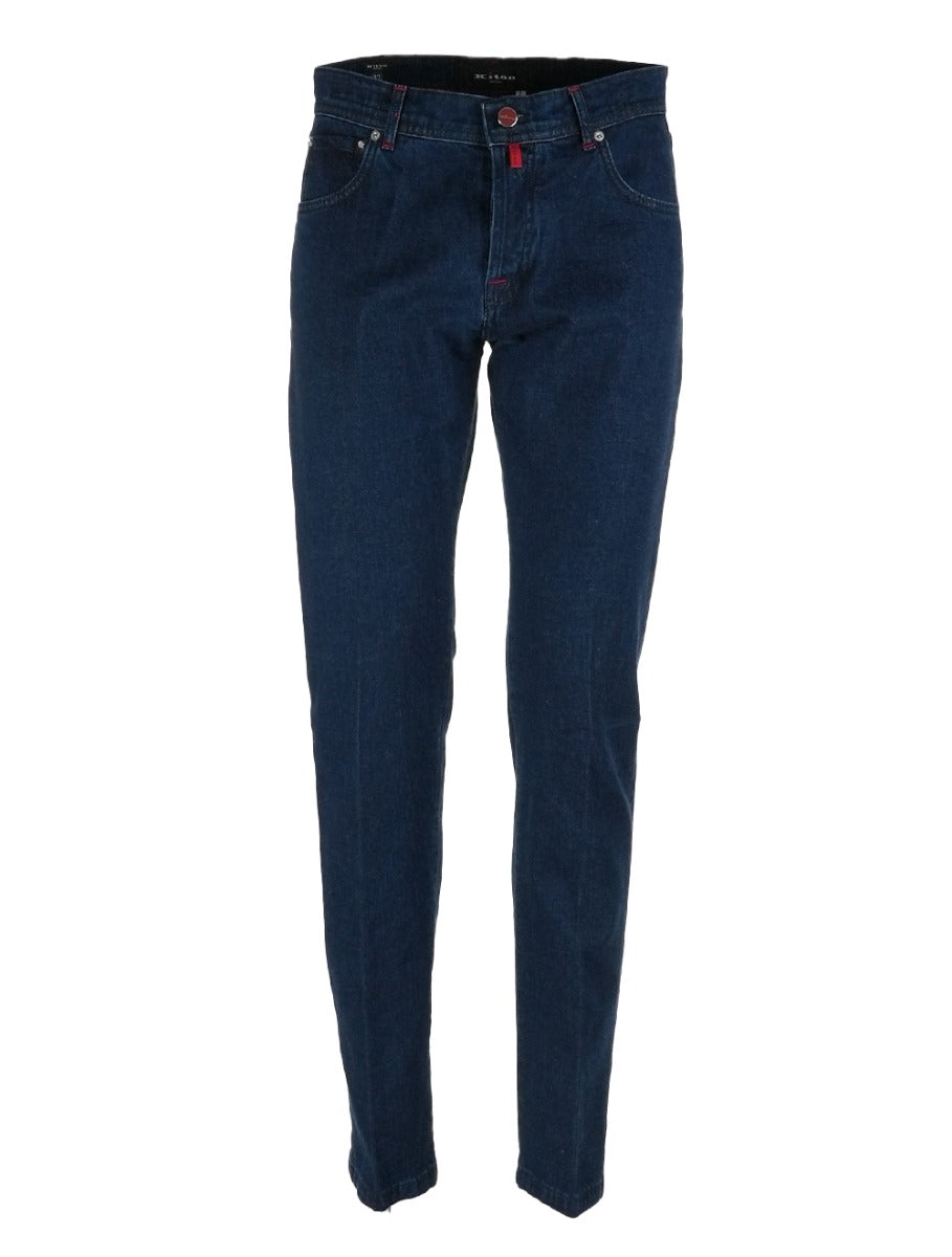 Kiton Blue Cotton Jeans