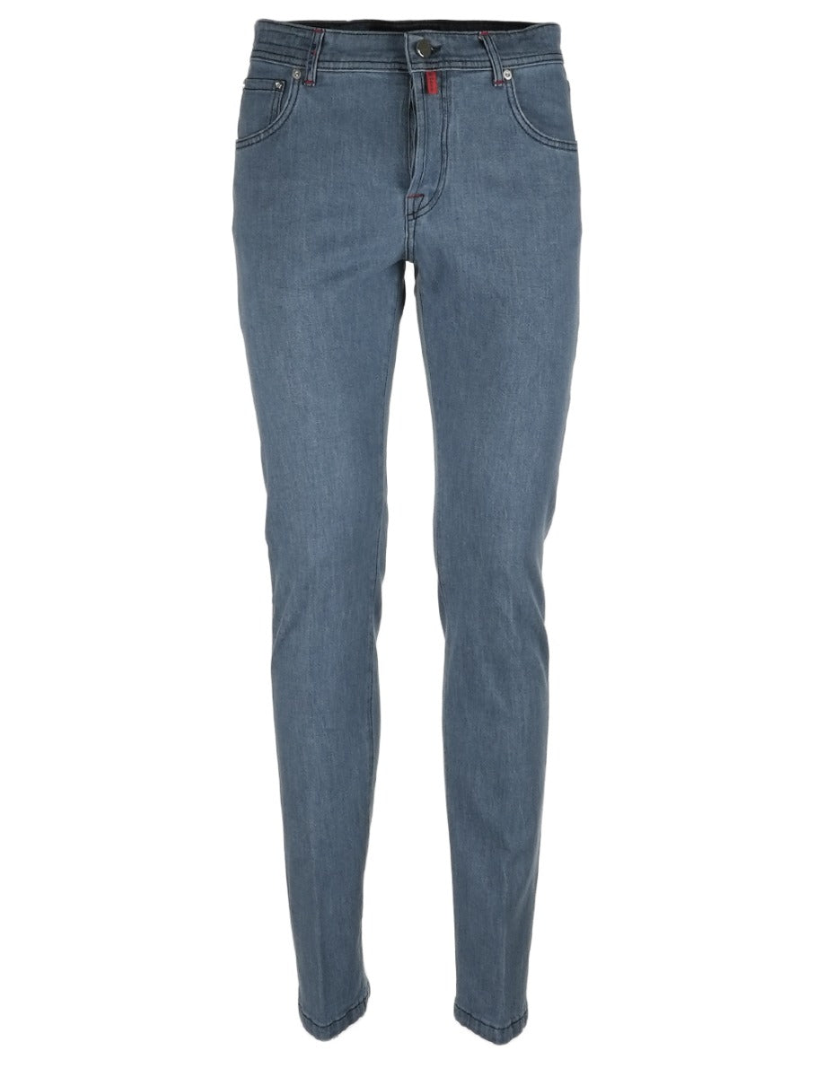 Kiton Light Blue Cotton Jeans
