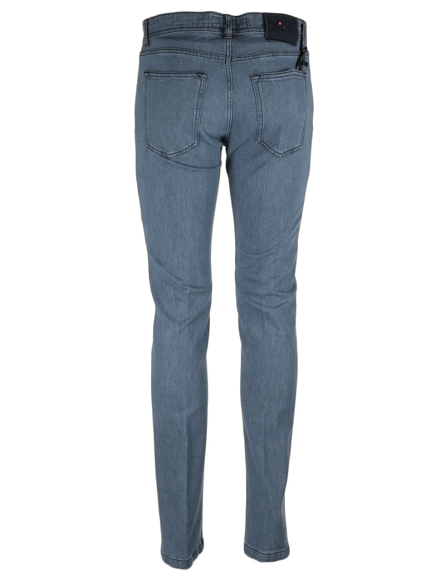 Kiton Light Blue Cotton Jeans