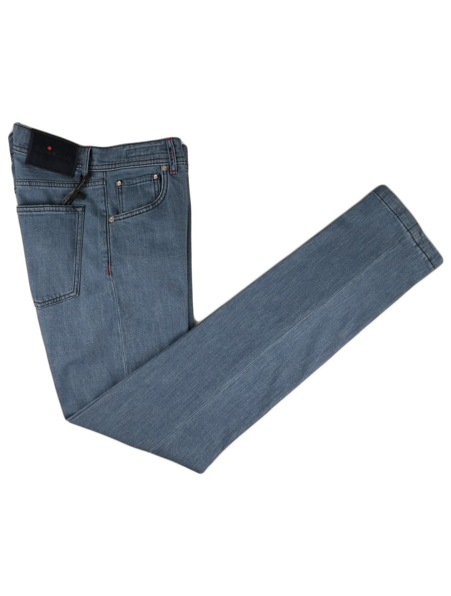 Kiton Light Blue Cotton Jeans