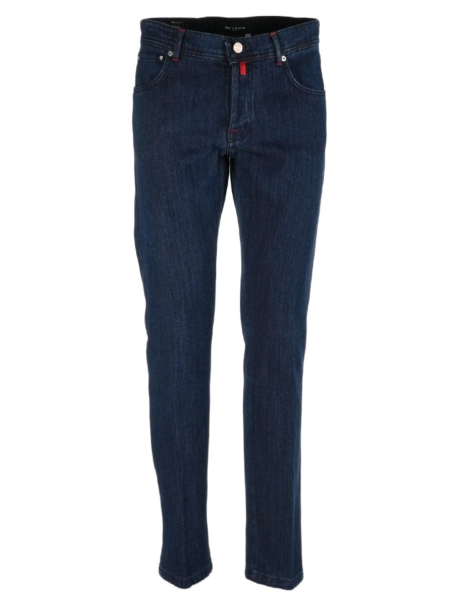 Kiton Dark Blue Cotton Jeans