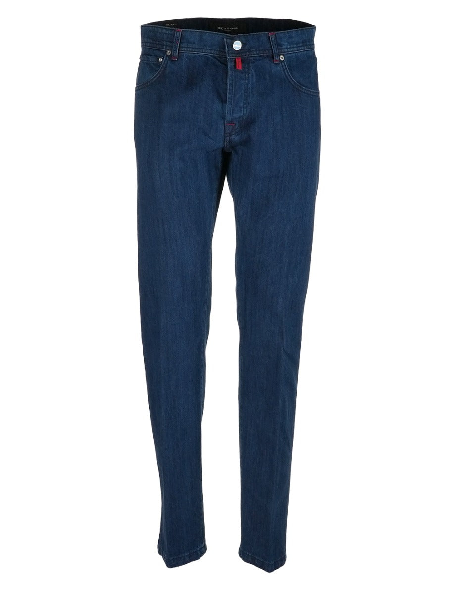 Kiton Blue Cotton Jeans