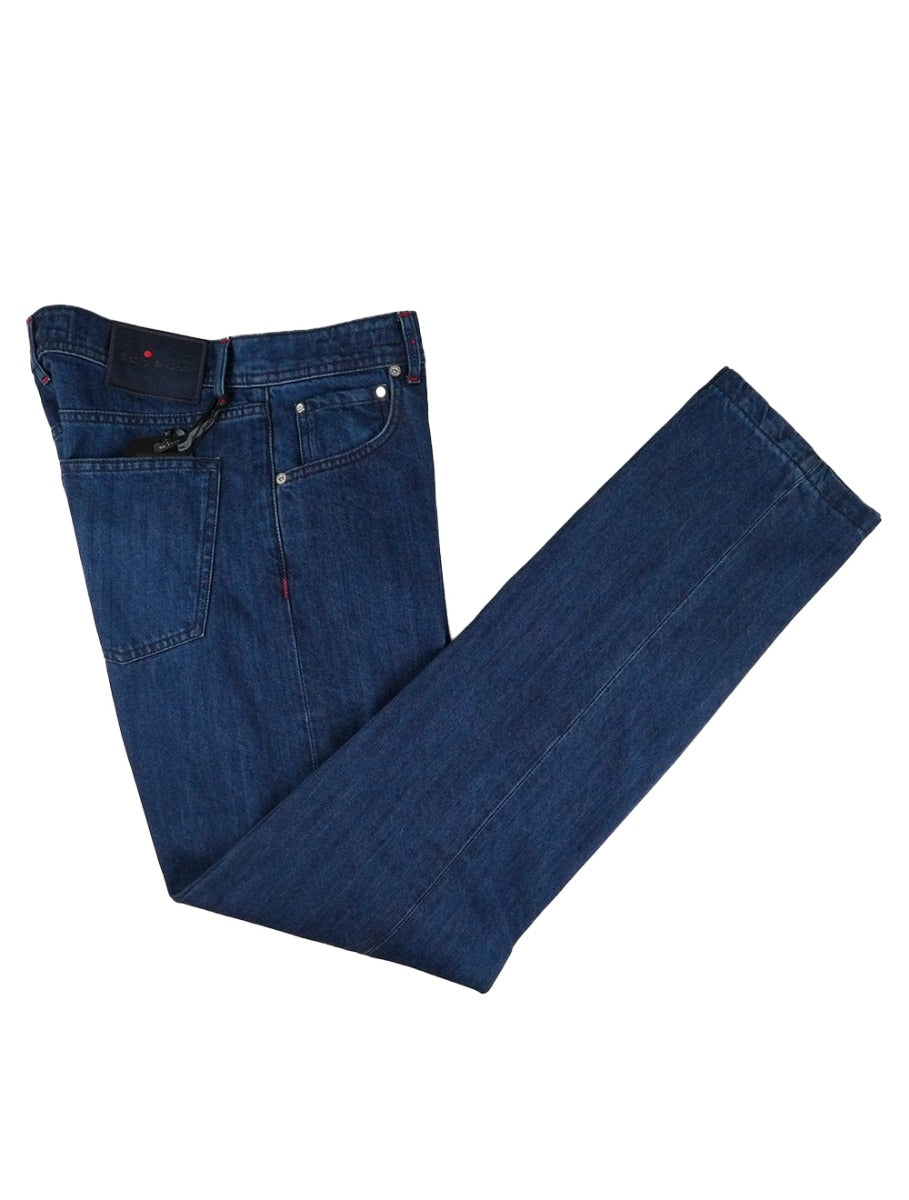 Kiton Blue Cotton Jeans