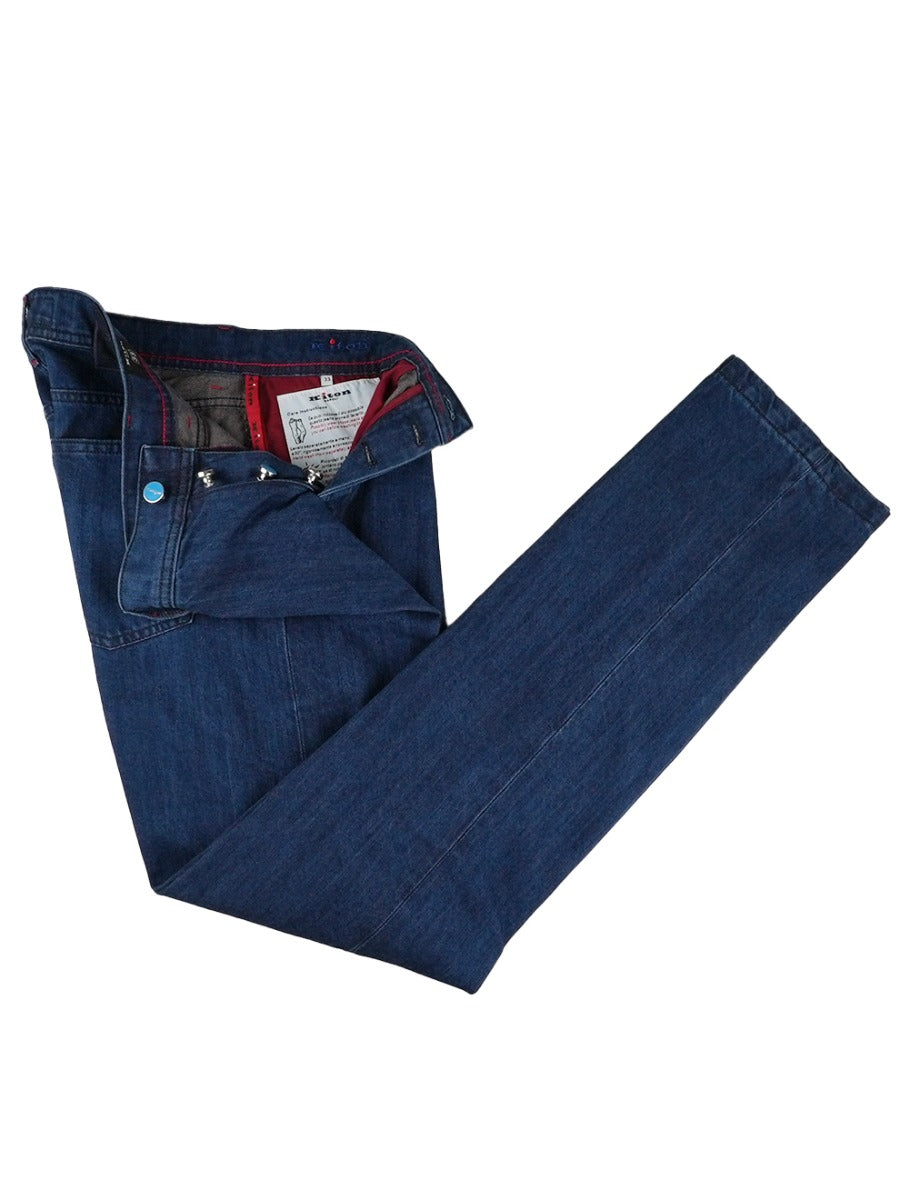 Kiton Blue Cotton Jeans