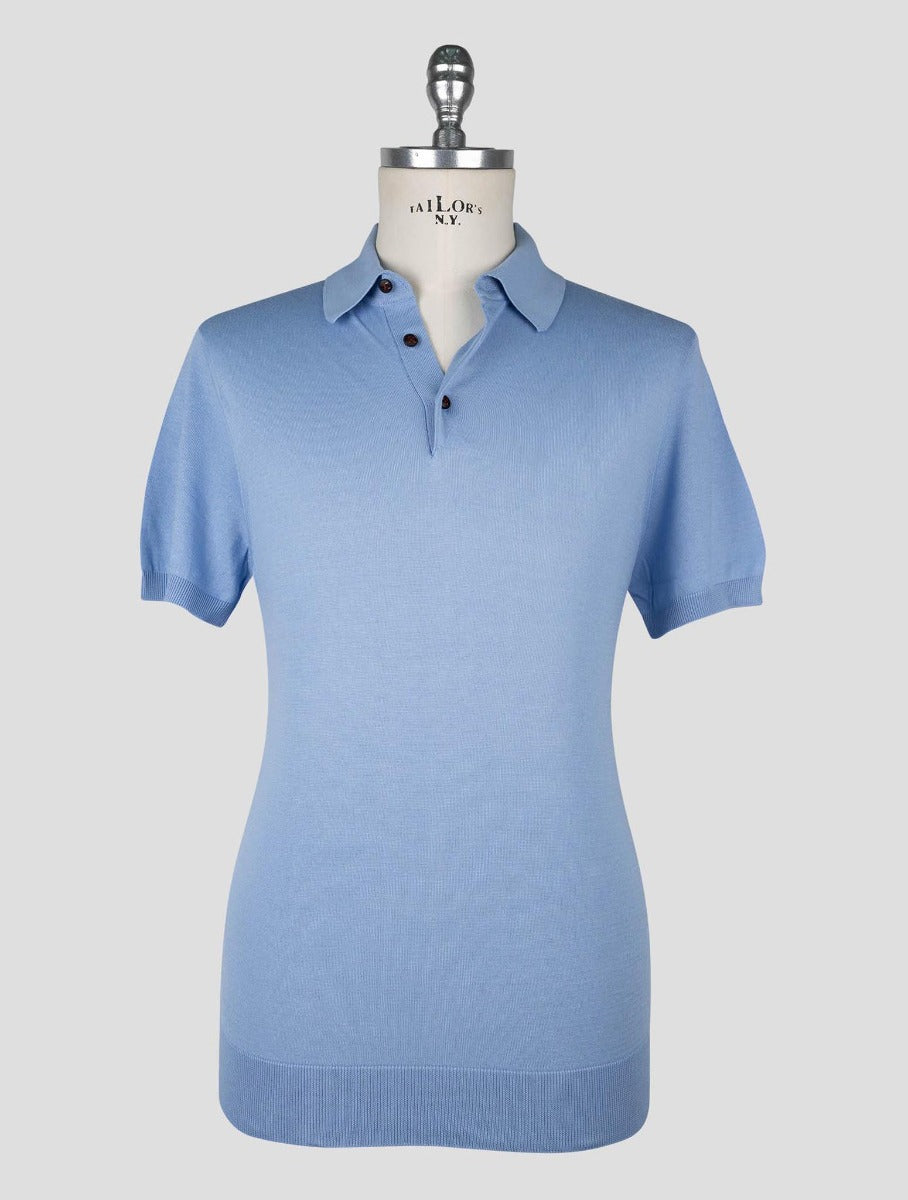 Kiton Light Blue Cotton Polo