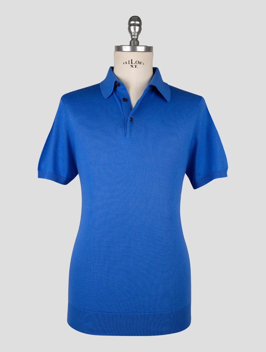 Kiton  Blue Cotton Polo